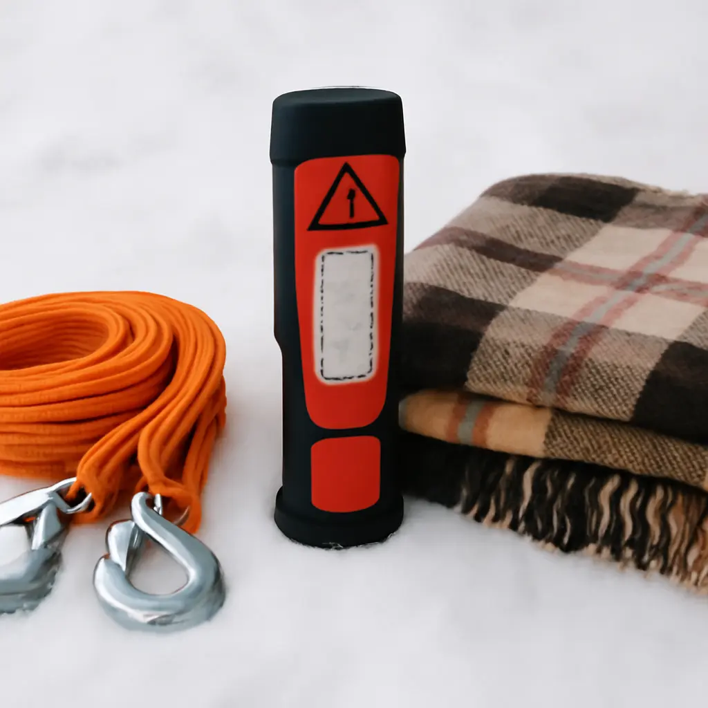 Экстренный набор для машины Зимний аварийный набор: трос, фонарь, плед