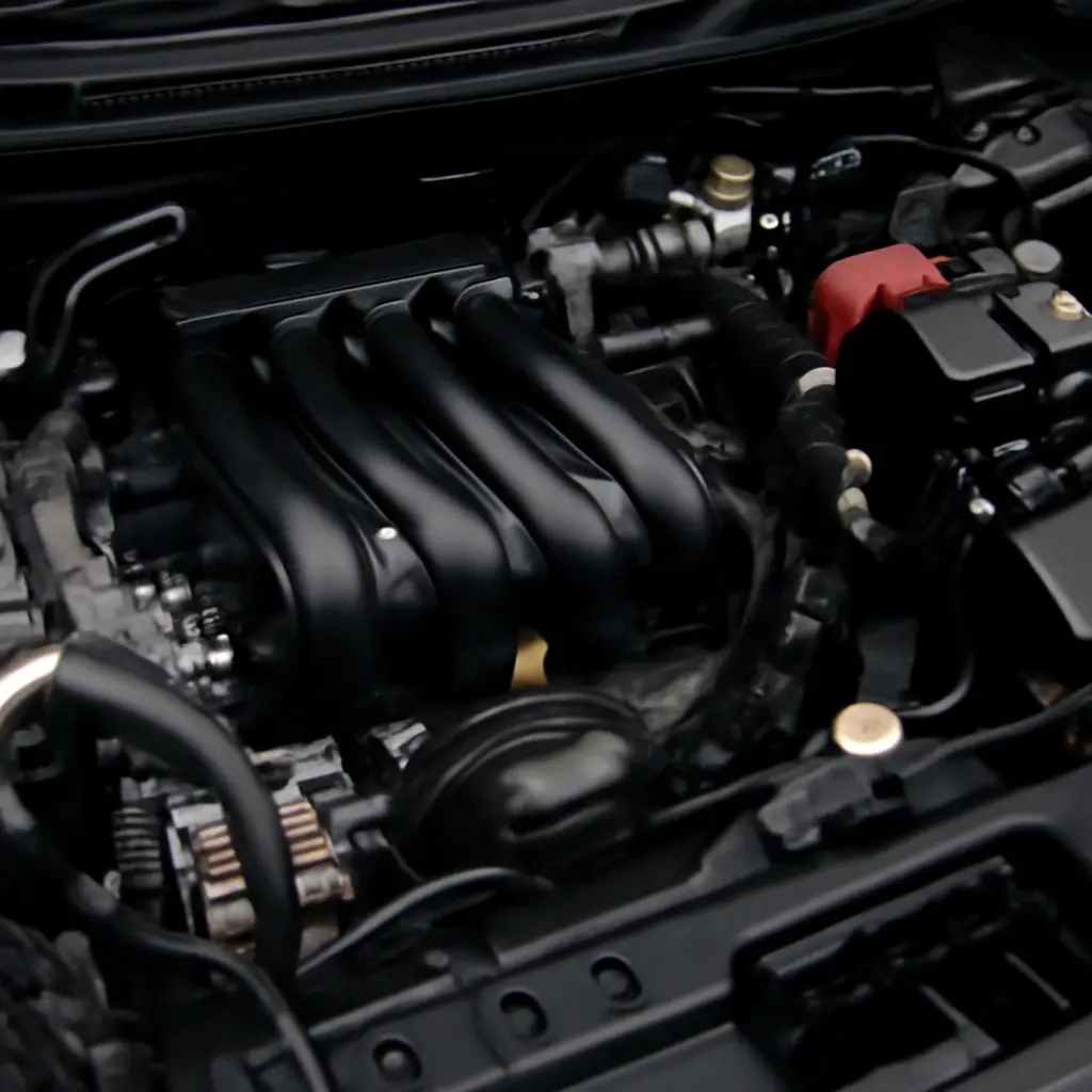 Вид двигателя автомобиля при осмотре