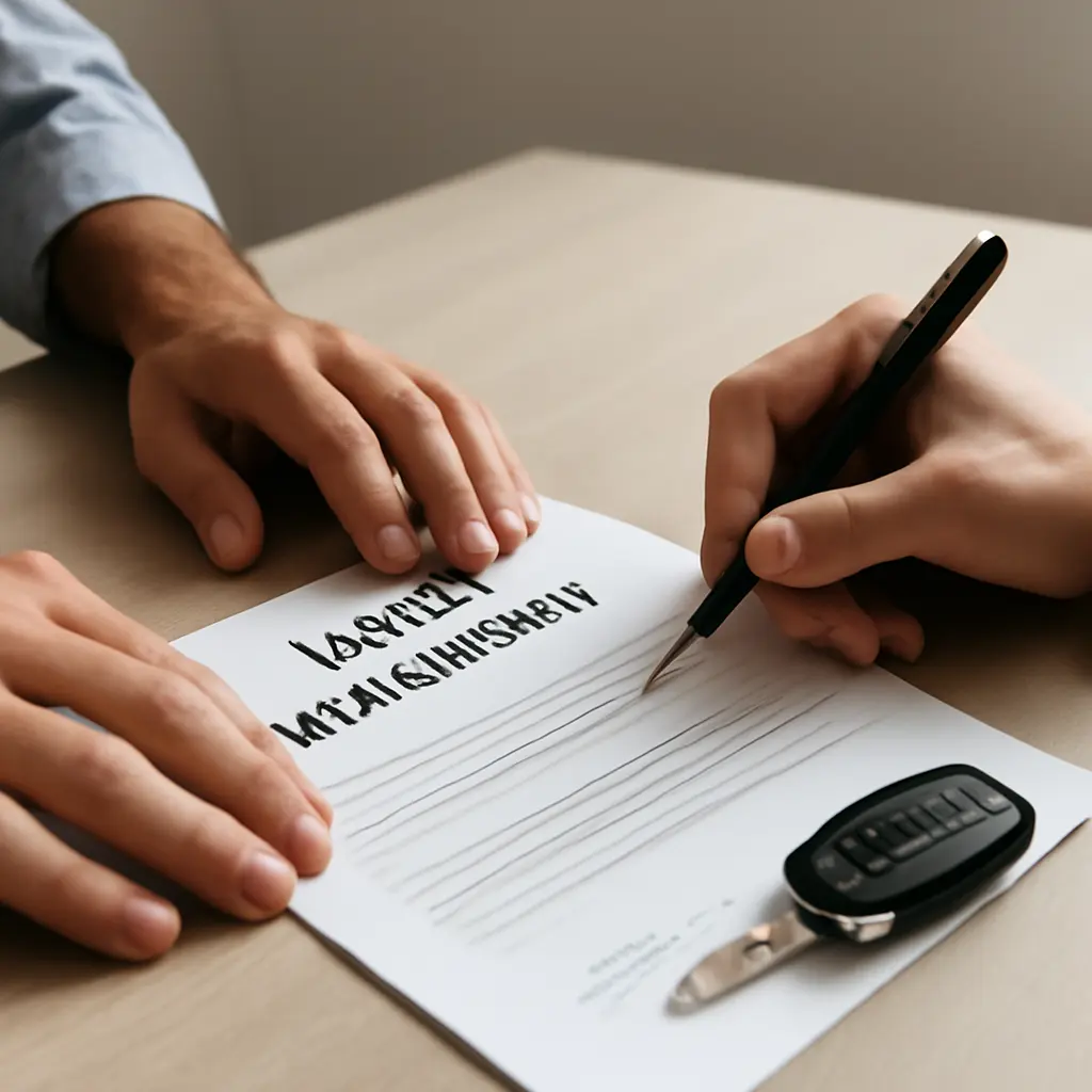 Покупатель и продавец подписывают договор купли-продажи