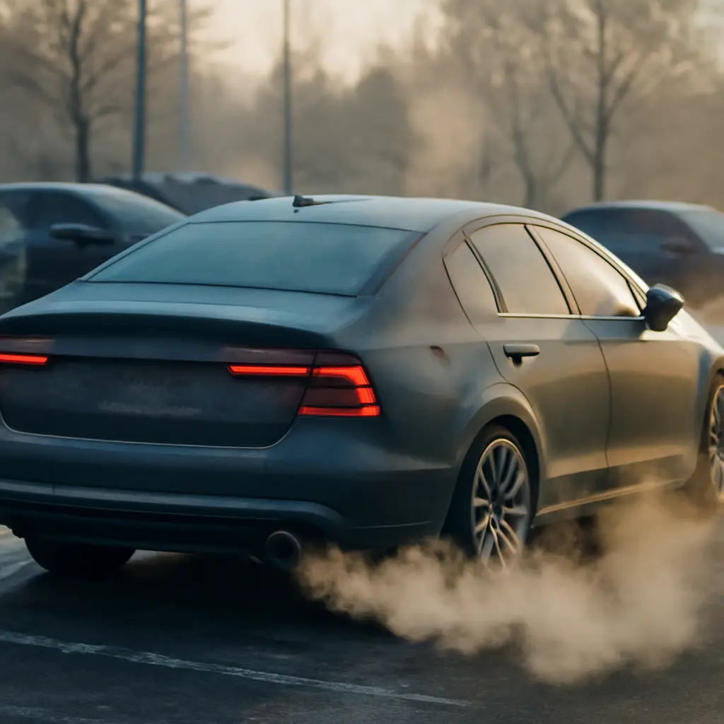 Прогрев турбодвигателя зимой Автомобиль с турбодвигателем заводится зимним утром на парковке