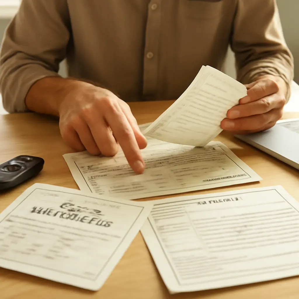 Проверка документов Покупатель проверяет документы на автомобиль