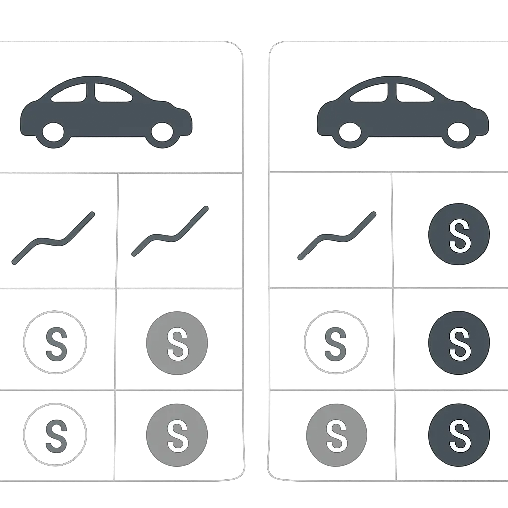 Сравнение цен Сравнение цен на автомобили между дилером и онлайн площадкой