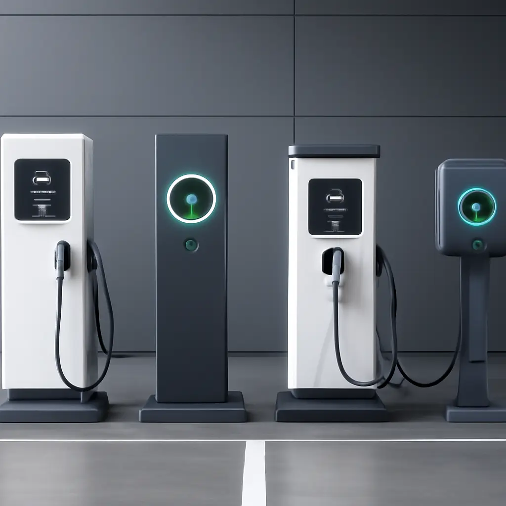 Различные типы зарядных станций для электромобилей